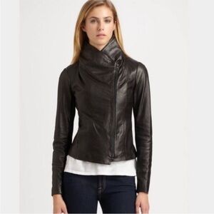 Vince Leather Scuba Moto Jacket